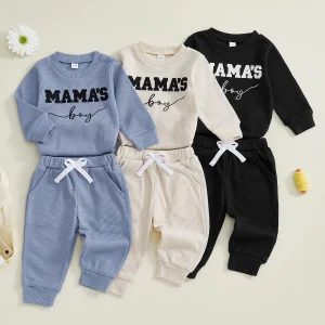 Toddler Girl Winter Knitted Outfits Floral Print Long Sleeve Sweater Elastic Waist Leggings 2 Pcs Set with Bow Detail