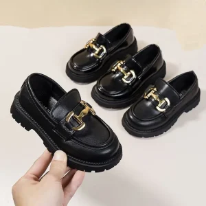 Classic Kids’ Patent Leather Loafers – Unisex Formal Shoes